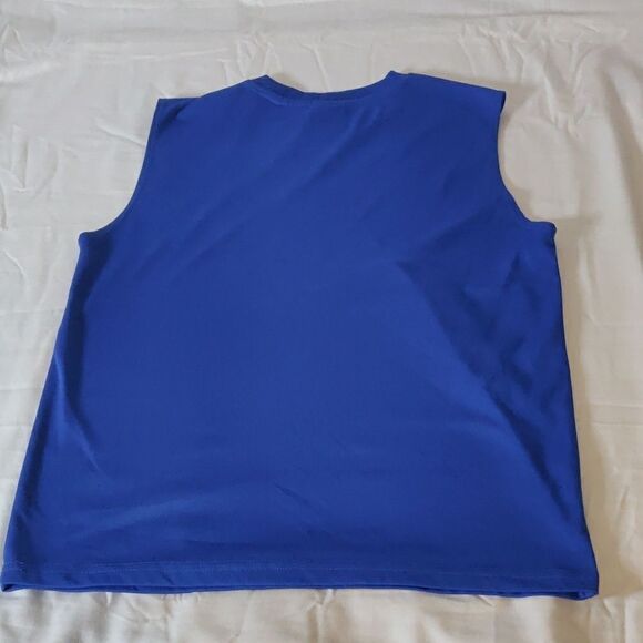 Batman Blue Polyester Sleeveless Tee with Camo Logo Size L - Picture 4 of 4